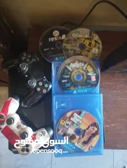  1 بلستيشن فور  فات بحالت الوكالى مع سدي Gta و سدي فيفه 18 و17 وسدي فولت فور