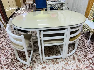  2 ميز طعام  ايراني    6كراسي سعره 190   قياس 120× 90   ارتفاع 75 سم   4كراسي سعر 135    قياس 90× 90