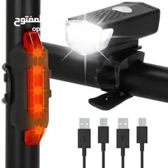  7 Ensemble d'éclairage LED aste USB pour vélo, lampe de poche pour vélo de route VTT, lampe de sauna a