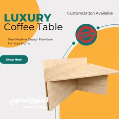  3 Travertine Modern Design Coffee Tables