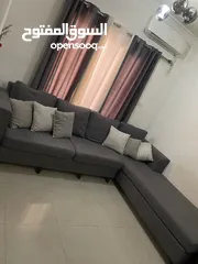  6 كنب كورنر حرف L + بفه بحاله ممتازه تفصيل  غير تجاري