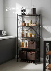  1 رف أنيق وقوي مثالي لتنظيم المساحات بكل سهولة هيكل معدني ثابت مع دعامات جانبية لثبات إضافي