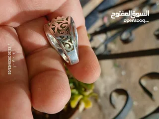  5 خاتم فضة 925.حجر ياقوت