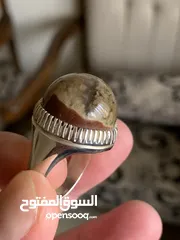  5 خاتم فضة ثقيله عيار 999 صياغة يدوية مدوية متوج بعقيق يماني قبة
