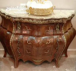  4 بايوه خشب  زان ثقيل مصري دمياطي حجم كبير فخم جدا  مطعم بالنحاس مع رخامة جوارير طول متر و 25 بعمق 40