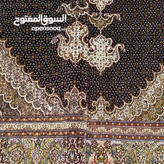  2 سجادة ماهي خرم يدوية الصنع، نسج خوي، مقاس 6 أمتار، لوحان، لون النص أزرق داكن
