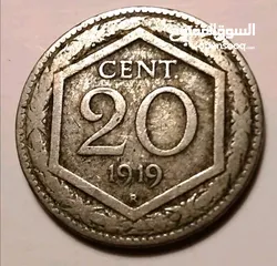  5 ليرة إيطالية.. 20... سنت.. السك 1919..