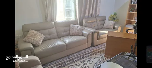  1 Leather sofa set 2+3 total 5 seats  Home center