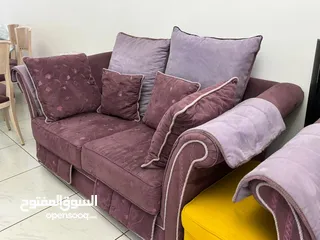  3 sofa set purple color good condition