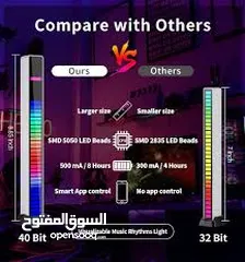  2 مسطرة  ار جي بي  RGB ذبذبات اضاءه متصاعده  مع حدة الصوت  تعمل على usb