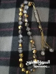 4 مسبحه من كريستال طبيعي مطعم بماء ذهب تخفيض سعر بمناسبه شهر رمضان