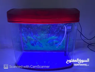  1 Fish tank with led light +water pump