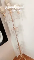  2 شمعدان ذهبي كريستال