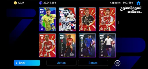  22 حساب بيس موبايل للبيع قوة التشكيله 3137 في 500 لاعب و 2000 توكنزه و 22 ملون جي بي و8 مدربين بوستر..