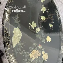 4 طاولات  خشب مطعم بالصدف
