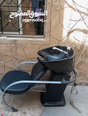  2 مغسلة صالون حلاقة مع بطارية وكرسي