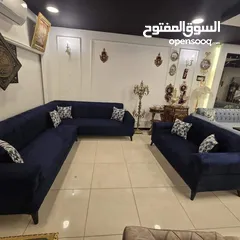  2 طقم كورنر عصري فاخر وأنيق جداً  تفصيل مصنوع من خشب السويد وأسفنج ضغط عالي وقماش تركي