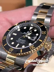  2 ساعة Rolex Submariner Silver and Gold Oyster Bracelet wBlack Bezel فيرست كوبي