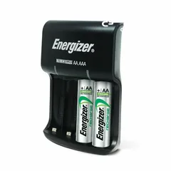  4  شاحن بطاريات اصلي انرجايزر+ بطاريات شحن عدد2  Energizer Charger Battery AA+AAA