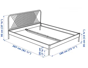  6 Bed & mattress, white, 180x200 cm