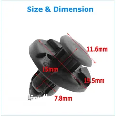  4 100pcs bumper clips 8mm plastic rivet fastener mud flaps fender push - 15 JD