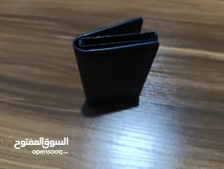  15 حافظة بطاقات معدن مع محفظة جلد مميزة لون اسود كاربون فايبر مميز