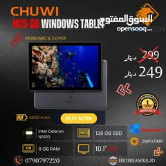  1 تابلت ووندوز مع كيبورد - Chuwi Hi10GO-128GB-6GB RAM-10.1"- Windows 10 Tablet PC-with keyboard
