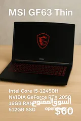  1 msi GF63 thin