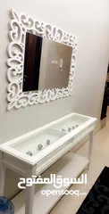  2 كونسول مع مراة مودرن لون ابيض