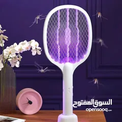  4 مضرب ناموس كهربائي مع قاعدة لقتل جميع أنواع الحشرات المزعجة.شبكة كهربائية من 3 طبقات.