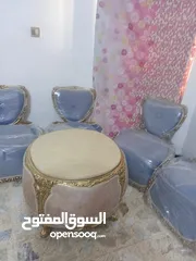  3 اثاث مصري طبله دائريه حجم كبير مع اربع كراسي