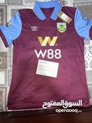  3 Burnely fc football jersey with the whole team signature