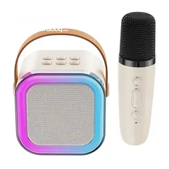  2 سماعة شحن صغيرة متنقل مع مايك عدد 1 نظام كاروكي للاطفال Karaoke Machine for Kids Adults K12
