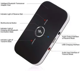  4 Bluetooth 5.0 Transmitter Receiver, 2-in-1 Wireless Audio Adapter