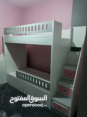  17 تخت طابقين ثلاثي مكفول 5 سنوات بحمل 150 كيلو  الخشب لامنيت مسمك ع خمالتين 3.5 سم