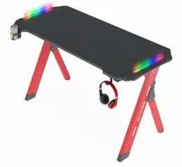  1 FEEX D2202 Gaming Desk طاولة فيكس عرض نار نار لحق العرض ار جي بي كاربون فايبر