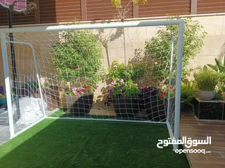  3 مرما خماسي مع شبك مقاس 3*2 يوجد خدمه توصيل وتركيب