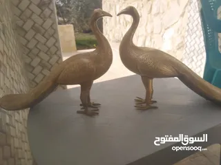  1 طاووس عدد 2 نحاس اصلي وزن الواحد منهم كيلو ونص للبيع الاثنين ب 65 دينار