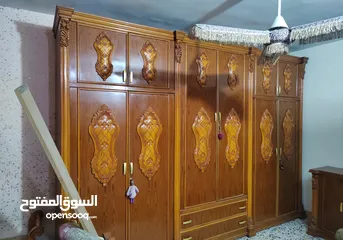  2 غرفة اخشاب صاج عراقي 6 ملم مطعمة بالزان الجاوي والبلوط