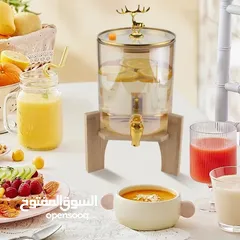  1 شاف عصير مميز 3.60 لتر زجاج قاعدة خشب + قاعدة حديد