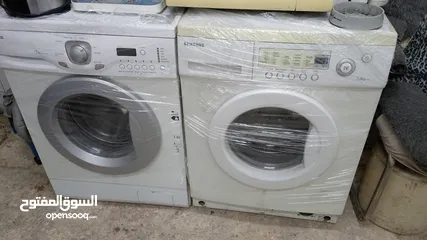  9 غسالات فل اتوماتيك 7ك بوش ألماني وAEGأمريكي وسامسونج وإل جي كوري لون أبيض عالفحص٫موجودات بالبقعة