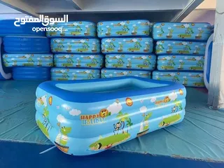  4 برك family funpool القابلة للنفخ بأحجام واشكال متعددة بتنفخها ب 5 دقايق خامات قوية وآمنة مع هدية