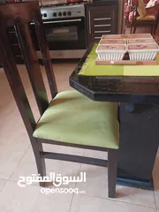  5 كراسي مطبخ خشب وقماش تنجيد ممتازة مستعمل عدد6