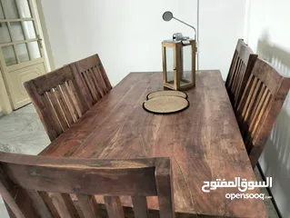  1 طاولة سفرة خشب 6 كراسي للبيع