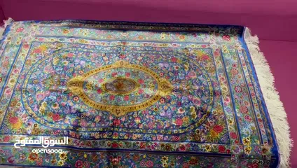  2 Persian Pure Silk Qum Carpet