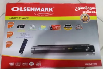  3 مشغل دي في دي DVD حديث نوع Olsenmark شاشة تحكم ريموت مخارج HDML MP3  و USB