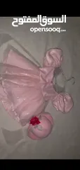  3 فستان بناتي موديل الاميرات باللون الوردي اللامع