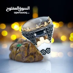  4 جعاله العيد خواتم فضه على العقيق اليمني الاصيل اخر اصدار