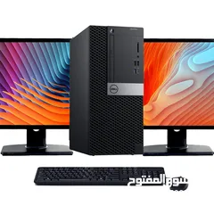  2 Dell OptiPlex 7070 Tower PC Core i7-9th gen Processor 16GB RAM 512GB SSD Dual 22" LCD Monitors