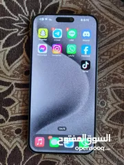  1 ايفون 15برو ماكس بحاله ممتازي لون تيتانيو